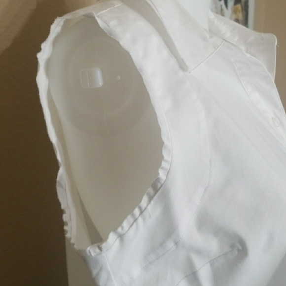 NWT ANTHROPOLOGIE MARLED WHITE TUNIC CHIC BUTTON - Picture 4 of 7